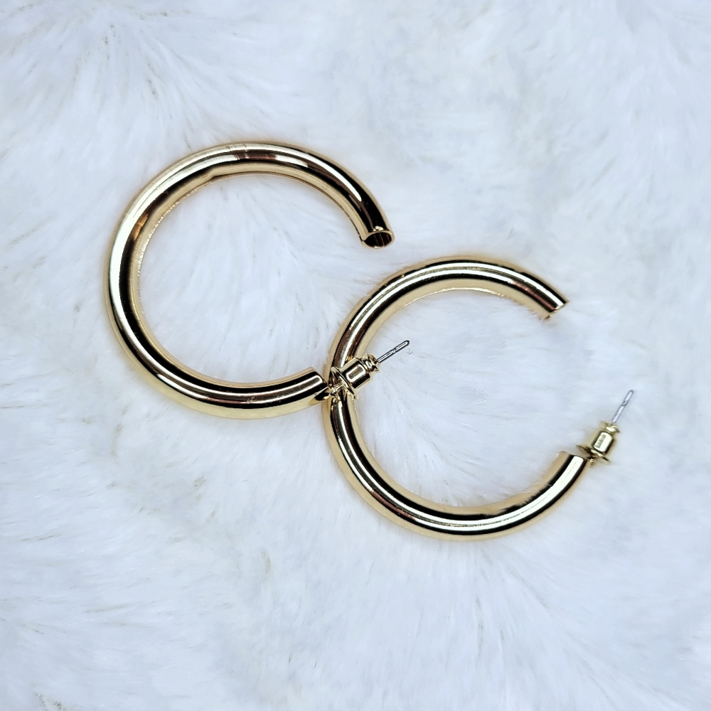 2 for $18❤️‍🔥 Gold Hoops Tube 1.5" Earrings